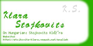 klara stojkovits business card